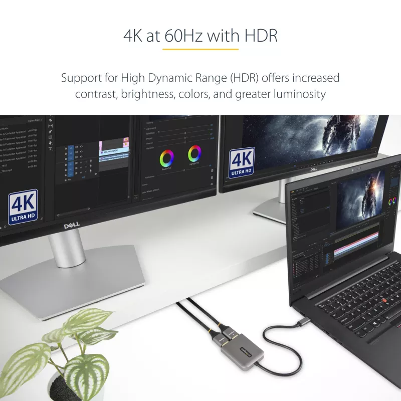 Hub MST USB-C a doble HDMI StarTech.com - Doble HDMI 4K 60Hz - Adaptador multipantalla USB Type-C para portátil con cable de 30cm - Hub de transporte multi-stream DP 1.4 - Splitter USB-C a HDMI