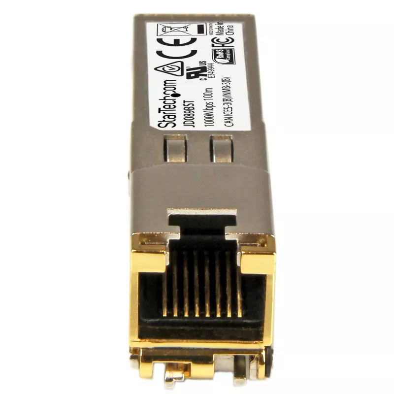 StarTech.com JD089BST módulo transceptor SFP compatible con HP JD089B, 10/100/1000BASE-TX, 1000BASE-T, RJ45 de cobre, Gigabit Ethernet, 100 m
