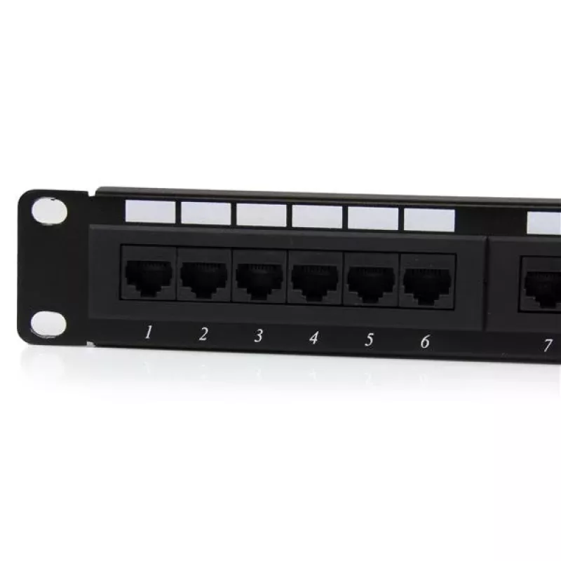StarTech.com panel de parcheo Cat 6 110 de 24 puertos 1U para rack, RJ-45, montaje en rack, 1U, negro, RoHS, CE, ETL, UL