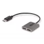 StarTech.com hub DisplayPort MST de 2 puertos, doble 4K 60Hz, adaptador DP a 2x monitor DisplayPort, adaptador de vídeo multipantalla DP 1.4, cable integrado de 30 cm, alimentado por USB, solo Windows