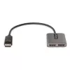 StarTech.com hub DisplayPort MST de 2 puertos, doble 4K 60Hz, adaptador DP a 2x monitor DisplayPort, adaptador de vídeo multipantalla DP 1.4, cable integrado de 30 cm, alimentado por USB, solo Windows