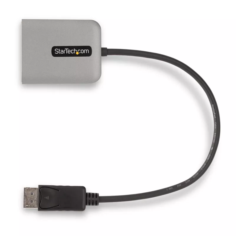 StarTech.com hub DisplayPort MST de 2 puertos, doble 4K 60Hz, adaptador DP a 2x monitor DisplayPort, adaptador de vídeo multipantalla DP 1.4, cable integrado de 30 cm, alimentado por USB, solo Windows