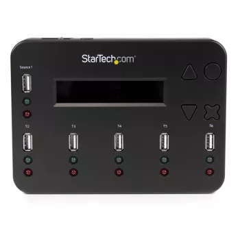 StarTech.com duplicador y borrador de memorias USB independiente de 1 a 5, copiador de unidades flash USB múltiples, copia de sistema y archivos y de unidad completa a 1,5 GB/min, borrado individual y de 3 pasadas, pantalla LCD – TAA