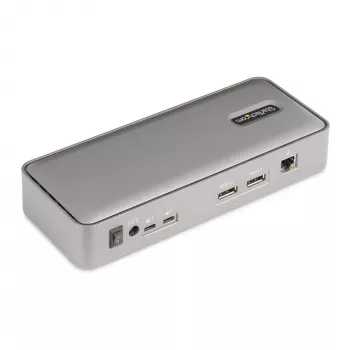 StarTech.com estación de acoplamiento KVM USB-C para dos portátiles, dock DisplayPort de doble monitor 4K 60Hz, hub USB de 5 puertos, GbE, Power Delivery de 90W/45W a dos portátiles, Windows/Mac, dock KVM de 2 hosts - TAA