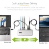 StarTech.com estación de acoplamiento KVM USB-C para dos portátiles, dock DisplayPort de doble monitor 4K 60Hz, hub USB de 5 puertos, GbE, Power Delivery de 90W/45W a dos portátiles, Windows/Mac, dock KVM de 2 hosts - TAA