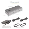 StarTech.com estación de acoplamiento KVM USB-C para dos portátiles, dock DisplayPort de doble monitor 4K 60Hz, hub USB de 5 puertos, GbE, Power Delivery de 90W/45W a dos portátiles, Windows/Mac, dock KVM de 2 hosts - TAA