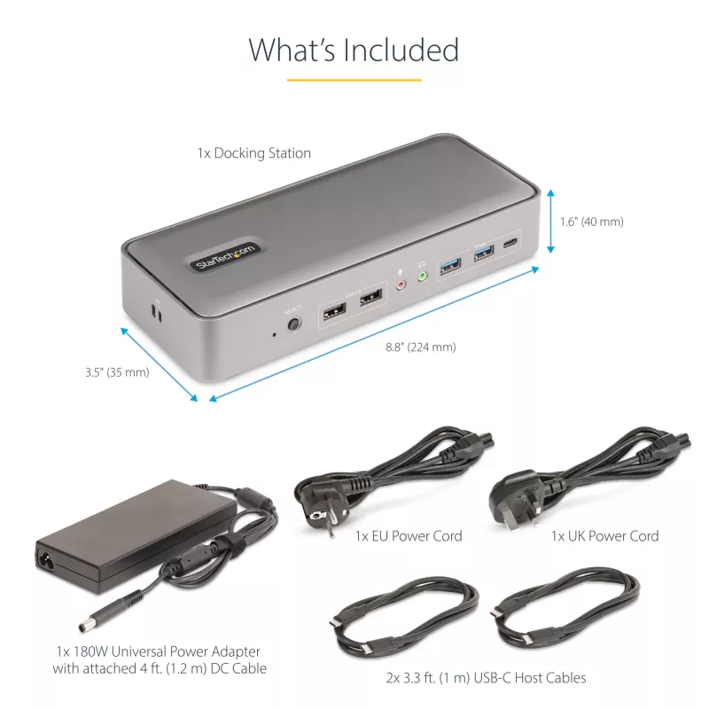 StarTech.com estación de acoplamiento KVM USB-C para dos portátiles, dock DisplayPort de doble monitor 4K 60Hz, hub USB de 5 puertos, GbE, Power Delivery de 90W/45W a dos portátiles, Windows/Mac, dock KVM de 2 hosts - TAA
