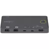 StarTech.com switch KVM híbrido USB-A + HDMI y USB-C de 2 puertos - monitor único HDMI 2.0 4K 60Hz - switch KVM HDMI compacto para sobremesa y/o portátil - alimentado por bus USB - compatible con Thunderbolt 3
