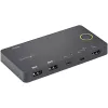 StarTech.com switch KVM híbrido USB-A + HDMI y USB-C de 2 puertos - monitor único HDMI 2.0 4K 60Hz - switch KVM HDMI compacto para sobremesa y/o portátil - alimentado por bus USB - compatible con Thunderbolt 3