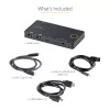 StarTech.com switch KVM híbrido USB-A + HDMI y USB-C de 2 puertos - monitor único HDMI 2.0 4K 60Hz - switch KVM HDMI compacto para sobremesa y/o portátil - alimentado por bus USB - compatible con Thunderbolt 3