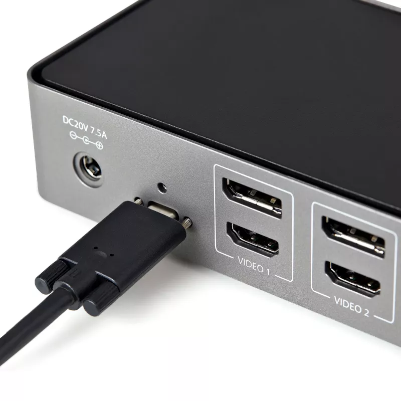 StarTech.com dock USB-C y USB-A - estación de acoplamiento universal híbrida para portátil con triple monitor DisplayPort y HDMI 4K 60Hz - Power Delivery de 85W, hub USB de 6x, GbE, audio - USB 3.1 Gen 2 10Gbps - TAA
