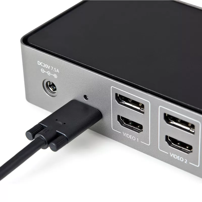 StarTech.com dock USB-C y USB-A - estación de acoplamiento universal híbrida para portátil con triple monitor DisplayPort y HDMI 4K 60Hz - Power Delivery de 85W, hub USB de 6x, GbE, audio - USB 3.1 Gen 2 10Gbps - TAA
