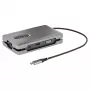 StarTech.com DKM31C3HVCPD adaptador multipuerto USB-C / base de conexión para dos monitores, 4K HDMI 2.0, VGA, vídeo USB-C DP Alt Mode, 100 W PD Pass-Through, 2x USB-A 10 Gbps, GbE, MST, gris