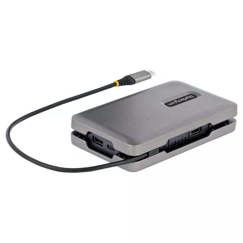 StarTech.com DKM31C3HVCPD adaptador multipuerto USB-C / base de conexión para dos monitores, 4K HDMI 2.0, VGA, vídeo USB-C DP Alt Mode, 100 W PD Pass-Through, 2x USB-A 10 Gbps, GbE, MST, gris