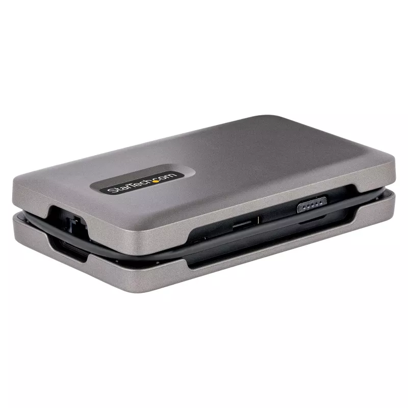 StarTech.com DKM31C3HVCPD adaptador multipuerto USB-C / base de conexión para dos monitores, 4K HDMI 2.0, VGA, vídeo USB-C DP Alt Mode, 100 W PD Pass-Through, 2x USB-A 10 Gbps, GbE, MST, gris