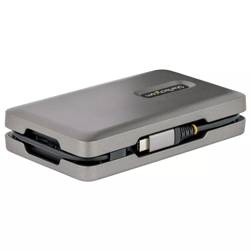 StarTech.com DKM31C3HVCPD adaptador multipuerto USB-C / base de conexión para dos monitores, 4K HDMI 2.0, VGA, vídeo USB-C DP Alt Mode, 100 W PD Pass-Through, 2x USB-A 10 Gbps, GbE, MST, gris