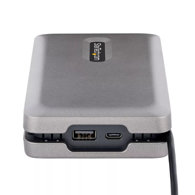 StarTech.com DKM31C3HVCPD adaptador multipuerto USB-C / base de conexión para dos monitores, 4K HDMI 2.0, VGA, vídeo USB-C DP Alt Mode, 100 W PD Pass-Through, 2x USB-A 10 Gbps, GbE, MST, gris