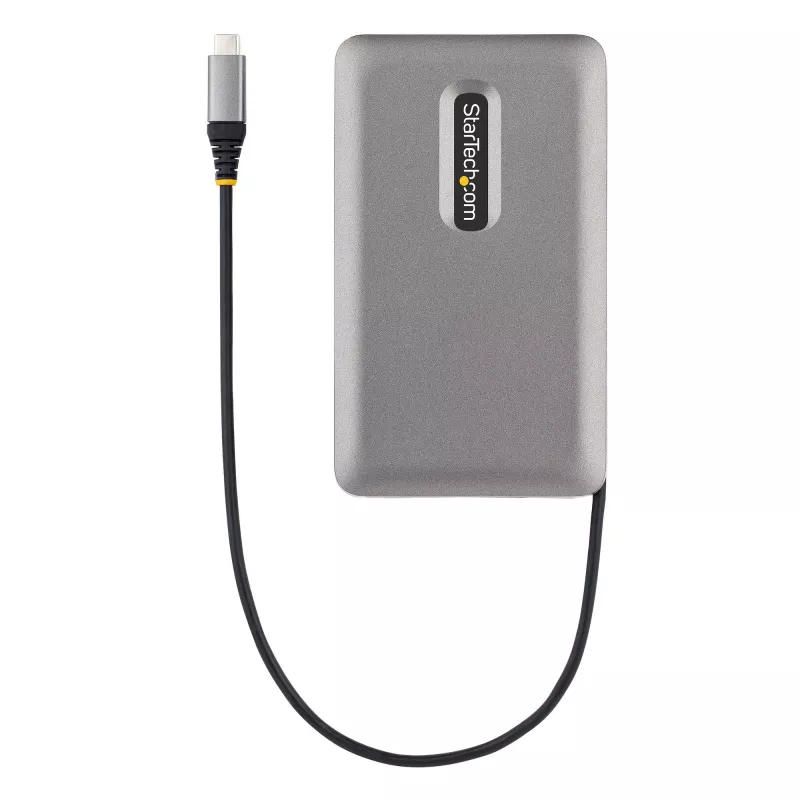 StarTech.com DKM31C3HVCPD adaptador multipuerto USB-C / base de conexión para dos monitores, 4K HDMI 2.0, VGA, vídeo USB-C DP Alt Mode, 100 W PD Pass-Through, 2x USB-A 10 Gbps, GbE, MST, gris