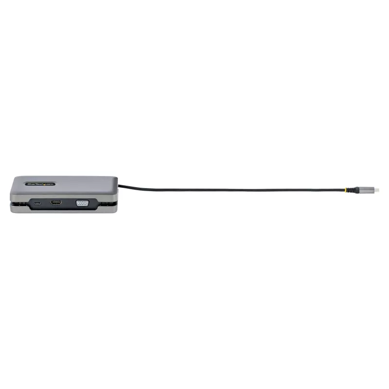 StarTech.com DKM31C3HVCPD adaptador multipuerto USB-C / base de conexión para dos monitores, 4K HDMI 2.0, VGA, vídeo USB-C DP Alt Mode, 100 W PD Pass-Through, 2x USB-A 10 Gbps, GbE, MST, gris