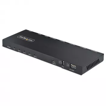 StarTech.com splitter HDMI de 4 puertos, vídeo HDMI 2.0 4K 60Hz, splitter HDMI 4K con escalador integrado, splitter HDMI 1 entrada 4 salidas, conexión de audio de 3,5 mm/óptica, splitter de pantalla/salida HDMI