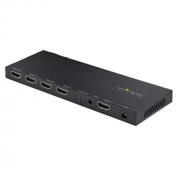 StarTech.com splitter HDMI de 4 puertos, vídeo HDMI 2.0 4K 60Hz, splitter HDMI 4K con escalador integrado, splitter HDMI 1 entrada 4 salidas, conexión de audio de 3,5 mm/óptica, splitter de pantalla/salida HDMI