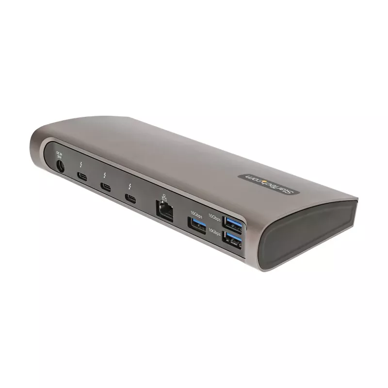 StarTech.com dock Thunderbolt 4, Power Delivery de 96W, único 8K/doble monitor 4K 60Hz, 3xTB4/USB4 puertos, 4xUSB-A, SD, GbE, estación de acoplamiento Thunderbolt 4 para Windows o MacBook TB3, cable de 0,8m