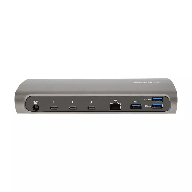 StarTech.com dock Thunderbolt 4, Power Delivery de 96W, único 8K/doble monitor 4K 60Hz, 3xTB4/USB4 puertos, 4xUSB-A, SD, GbE, estación de acoplamiento Thunderbolt 4 para Windows o MacBook TB3, cable de 0,8m