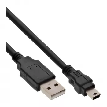 Cable mini USB 2.0 InLine conector USB Type-A macho / conector Mini-B macho, 5 pines, negro, 5 m