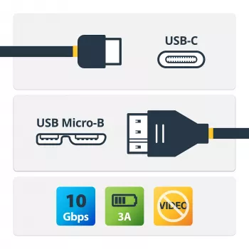 Cable USB-C a Micro-B StarTech.com – M/M – 0,5 m – USB 3.1 (10 Gbit/s)