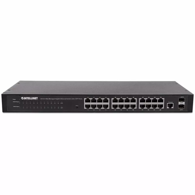 Intellinet 560917 switch Gigabit Web-Smart de 24 puertos, 2x SFP, montaje en rack