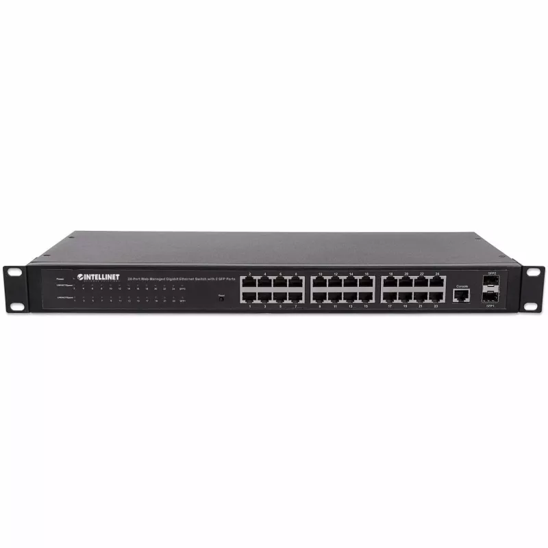 Intellinet 560917 switch Gigabit Web-Smart de 24 puertos, 2x SFP, montaje en rack