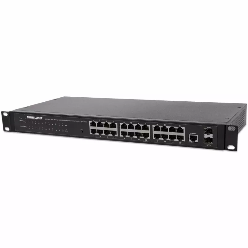 Intellinet 560917 switch Gigabit Web-Smart de 24 puertos, 2x SFP, montaje en rack