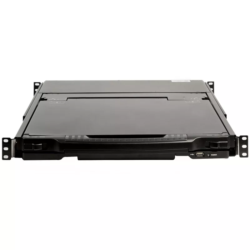 StarTech.com RKCOND17HD consola KVM para rack 1U de doble carril, LCD de 17,3" (43,9 cm) 1920 x 1080, un puerto DVI/VGA, teclado QWERTY de EE. UU., USB, cables incluidos, 44230 MTBF, negra