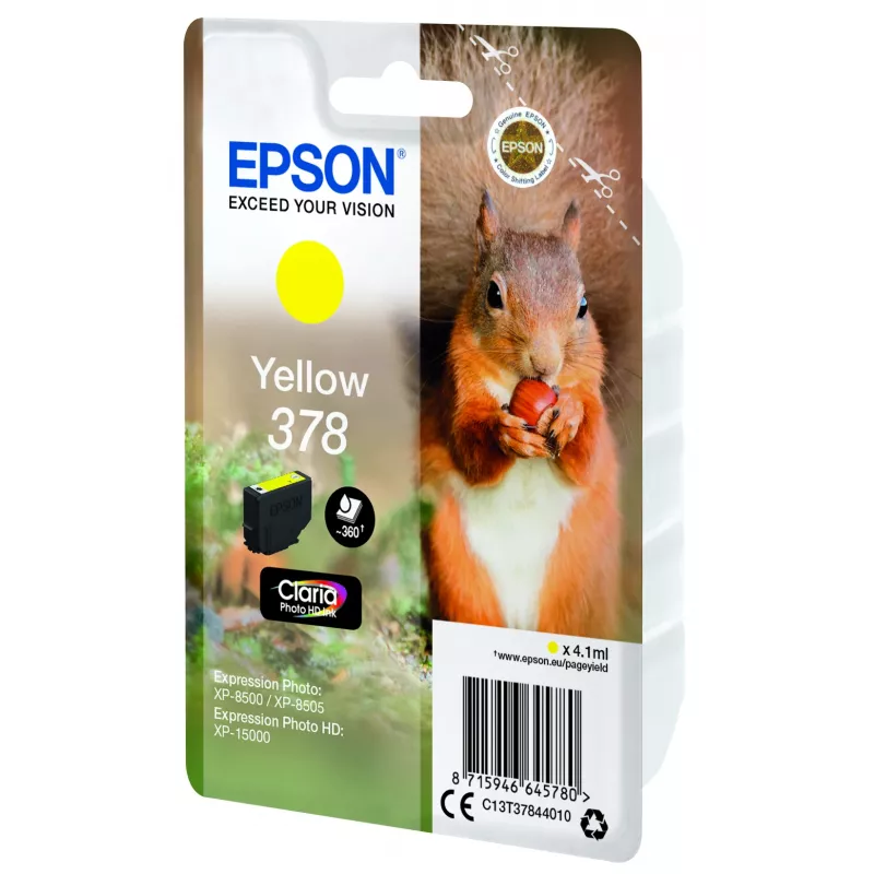 Cartucho Epson 378 amarillo 360 páginas tinta C13T37844010