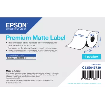 Rollo de etiquetas continuas Epson C33S045739 Etiqueta de impresora Blanca
