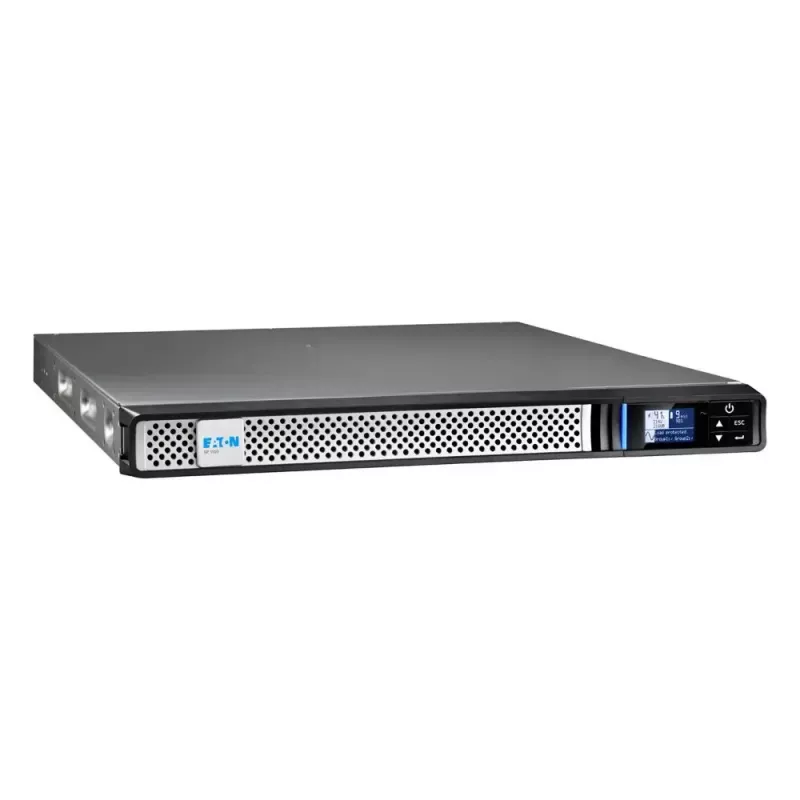 Eaton 5P 1150iR Gen 2 5P1150IRNG2 SAI line-interactive, 1150 VA (1,15 kVA), 920 W, 6 tomas, rack 1U 19", 9 Ah, RS-232, USB, Network Card-MS, negro/plateado