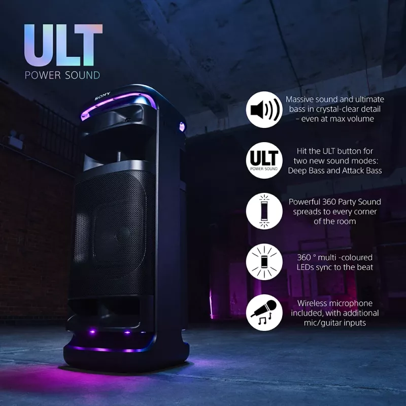 Altavoz Sony SRS-ULT1000 ULT TOWER 10 — 139 W, Bluetooth, portátil, negro