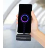 Batería externa Manhattan con conector USB-C integrado, 5000 mAh, hasta 10 W de potencia de salida, soporte para usar como soporte de carga para móvil, negro, un año de garantía
