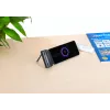 Batería externa Manhattan con conector USB-C integrado, 5000 mAh, hasta 10 W de potencia de salida, soporte para usar como soporte de carga para móvil, negro, un año de garantía