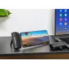 Batería externa Manhattan con conector USB-C integrado, 5000 mAh, hasta 10 W de potencia de salida, soporte para usar como soporte de carga para móvil, negro, un año de garantía