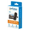 Batería externa Manhattan con conector USB-C integrado, 5000 mAh, hasta 10 W de potencia de salida, soporte para usar como soporte de carga para móvil, negro, un año de garantía