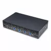 Conmutador KVM DisplayPort de 4 puertos StarTech.com, monitor único 4K 60Hz, 6 puertos USB, conmutación por botón y tecla de acceso rápido, DisplayPort 1.2, independiente del sistema operativo, conforme a TAA