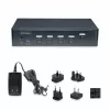 Conmutador KVM DisplayPort de 4 puertos StarTech.com, monitor único 4K 60Hz, 6 puertos USB, conmutación por botón y tecla de acceso rápido, DisplayPort 1.2, independiente del sistema operativo, conforme a TAA