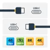 StarTech.com Cable USB4 de 50cm (1.6ft), cable USB-C certificado por USB-IF, 40Gbps, 240W Power Delivery PD 3.1 EPR, 8K 60Hz, cable de transferencia de datos USB Type-C, compatible con conectores Thunderbolt/USB 3.2