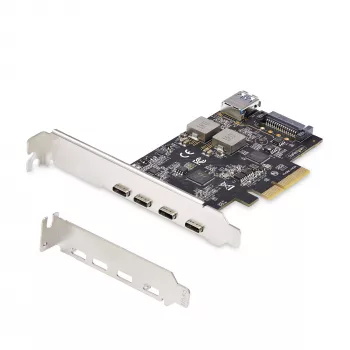 StarTech.com Tarjeta PCIe USB de 5 puertos, USB 3.2 10 Gbit/s, tarjeta PCI Express con 4 conectores USB-C, 1 conector USB-A interno, tarjeta controladora USB PCIe, Windows/macOS/Linux