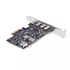 StarTech.com Tarjeta PCIe USB de 5 puertos, USB 3.2 10 Gbit/s, tarjeta PCI Express con 4 conectores USB-C, 1 conector USB-A interno, tarjeta controladora USB PCIe, Windows/macOS/Linux