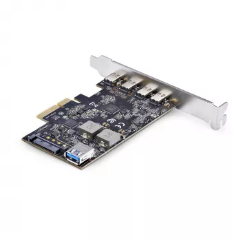 StarTech.com Tarjeta PCIe USB de 5 puertos, USB 3.2 10 Gbit/s, tarjeta PCI Express con 4 conectores USB-C, 1 conector USB-A interno, tarjeta controladora USB PCIe, Windows/macOS/Linux