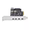 StarTech.com Tarjeta PCIe USB de 5 puertos, USB 3.2 10 Gbit/s, tarjeta PCI Express con 4 conectores USB-C, 1 conector USB-A interno, tarjeta controladora USB PCIe, Windows/macOS/Linux