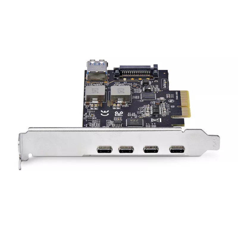StarTech.com Tarjeta PCIe USB de 5 puertos, USB 3.2 10 Gbit/s, tarjeta PCI Express con 4 conectores USB-C, 1 conector USB-A interno, tarjeta controladora USB PCIe, Windows/macOS/Linux