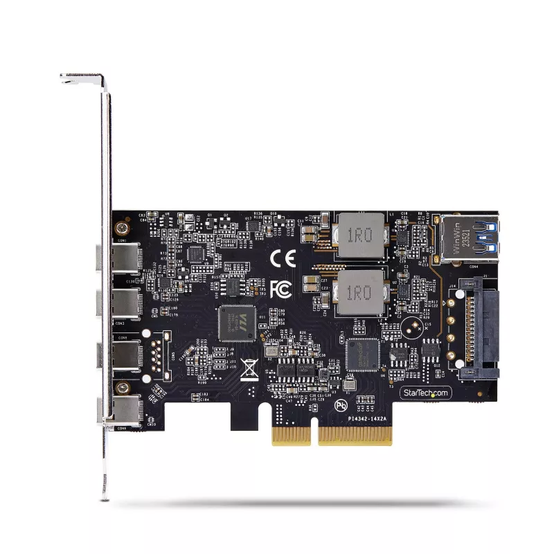 StarTech.com Tarjeta PCIe USB de 5 puertos, USB 3.2 10 Gbit/s, tarjeta PCI Express con 4 conectores USB-C, 1 conector USB-A interno, tarjeta controladora USB PCIe, Windows/macOS/Linux